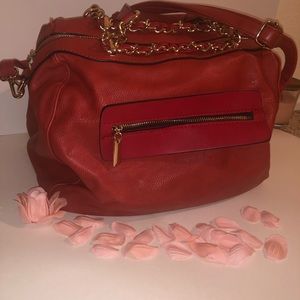 Vibrant Red Purse w/ Gold Accents
